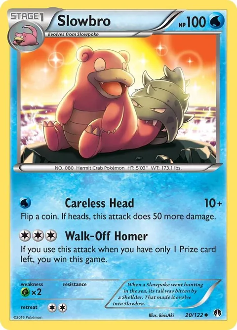 Slowbro #20/122 Reverse Holofoil Pokémon card from XY - BREAKpoint