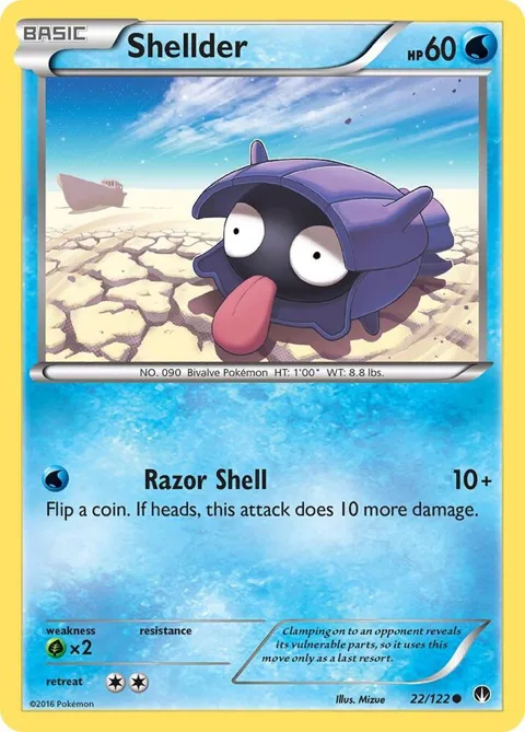 Shellder 22 #22/122 Pokémon card from XY - BREAKpoint