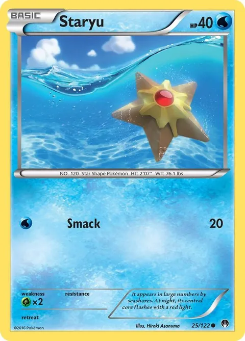 Staryu #25/122 Pokémon card from XY - BREAKpoint