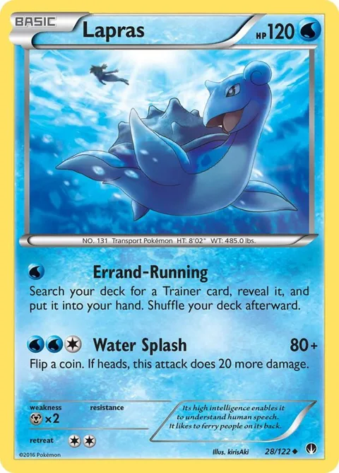 Lapras #28/122 Pokémon card from XY - BREAKpoint