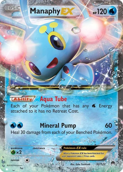 Manaphy EX #32/122 Holofoil Pokémon card from XY - BREAKpoint