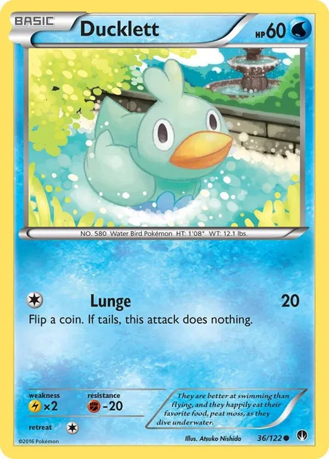 Ducklett #36/122 Pokémon card from XY - BREAKpoint