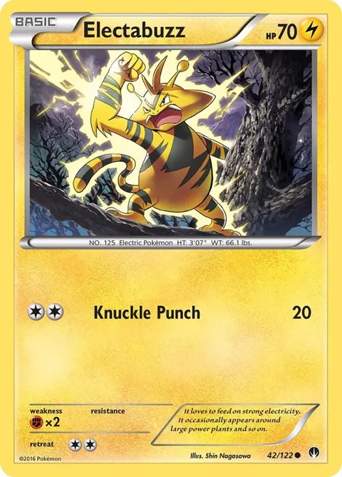 Electabuzz #42/122 Pokémon card from XY - BREAKpoint