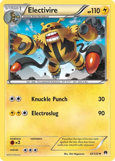 Electivire #43/122 Pokémon card from XY - BREAKpoint