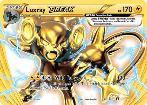 Luxray BREAK #47/122 Holofoil Pokémon card from XY - BREAKpoint