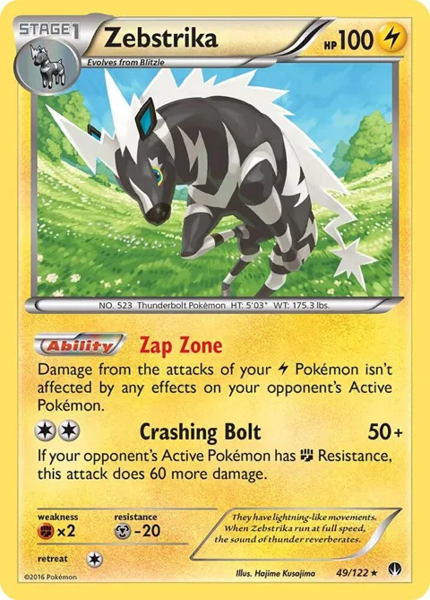 Zebstrika #49/122 Reverse Holofoil Pokémon card from XY - BREAKpoint