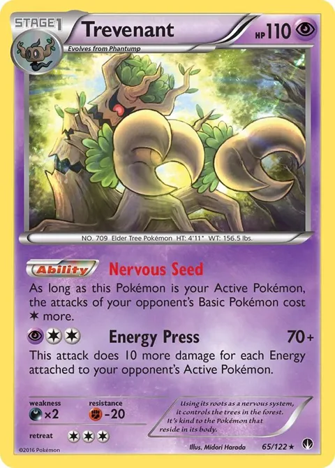 Trevenant #65/122 Reverse Holofoil Pokémon card from XY - BREAKpoint