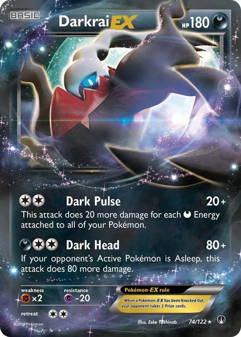 Darkrai EX #74/122 Holofoil Pokémon card from XY - BREAKpoint