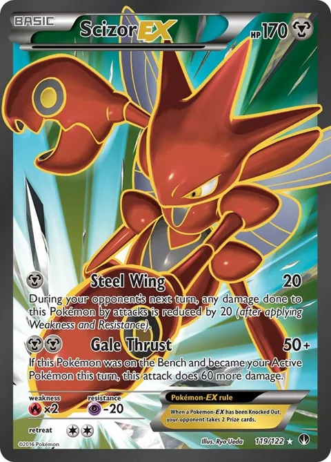 Scizor EX Full Art #119/122 Holofoil Pokémon card from XY - BREAKpoint