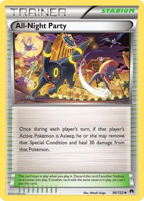 All-Night Party #96/122 Reverse Holofoil Pokémon card from XY - BREAKpoint