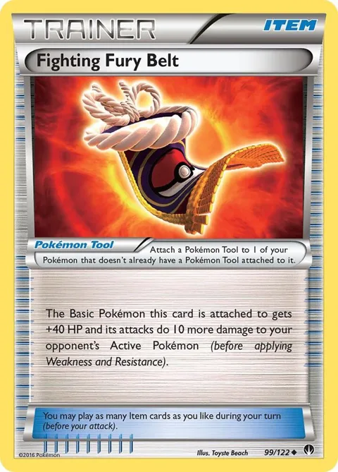 Fighting Fury Belt #99/122 Reverse Holofoil Pokémon card from XY - BREAKpoint