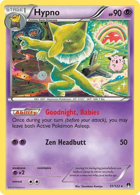 Hypno #51/122 Reverse Holofoil Pokémon card from XY - BREAKpoint