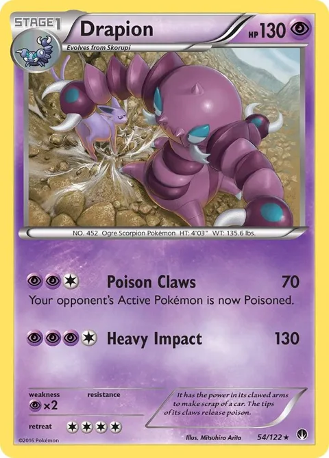 Drapion #54/122 Reverse Holofoil Pokémon card from XY - BREAKpoint