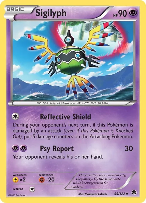 Sigilyph #55/122 Pokémon card from XY - BREAKpoint