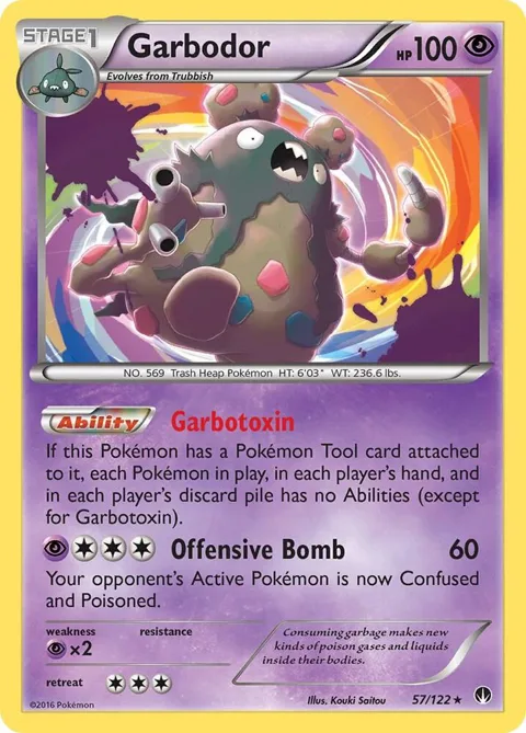 Garbodor #57/122 Reverse Holofoil Pokémon card from XY - BREAKpoint