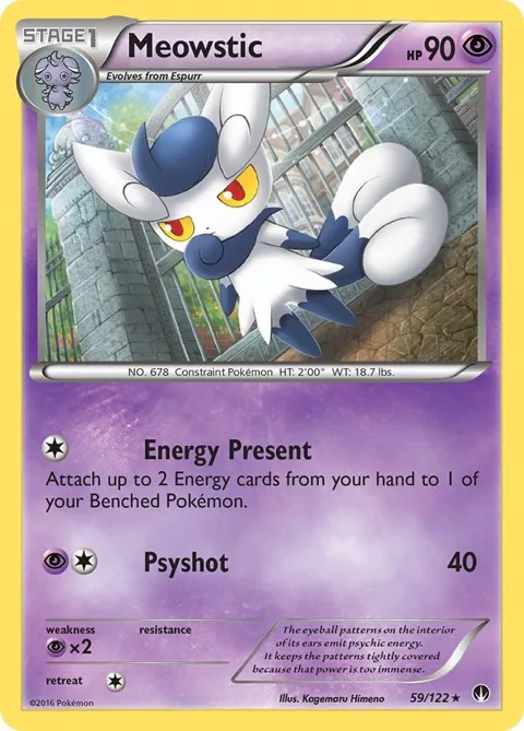 Meowstic #59/122 Reverse Holofoil Pokémon card from XY - BREAKpoint