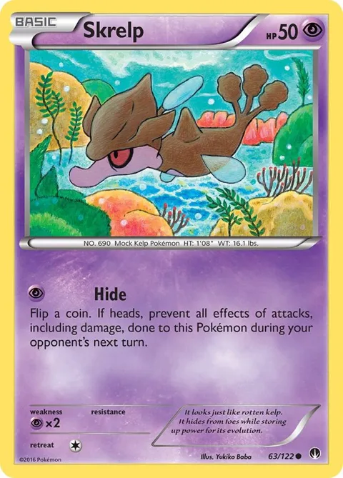 Skrelp #63/122 Reverse Holofoil Pokémon card from XY - BREAKpoint