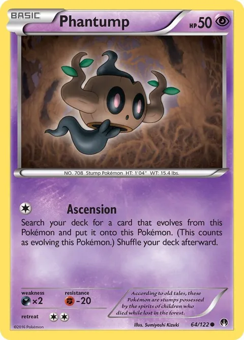 Phantump #64/122 Reverse Holofoil Pokémon card from XY - BREAKpoint
