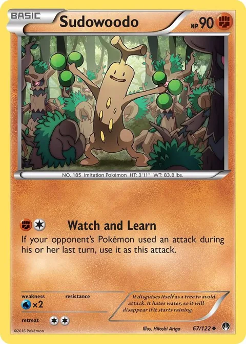 Sudowoodo #67/122 Pokémon card from XY - BREAKpoint