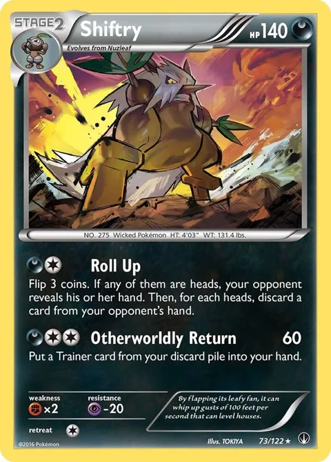 Shiftry #73/122 Reverse Holofoil Pokémon card from XY - BREAKpoint