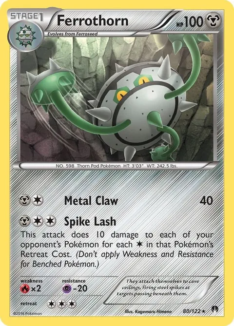 Ferrothorn #80/122 Reverse Holofoil Pokémon card from XY - BREAKpoint