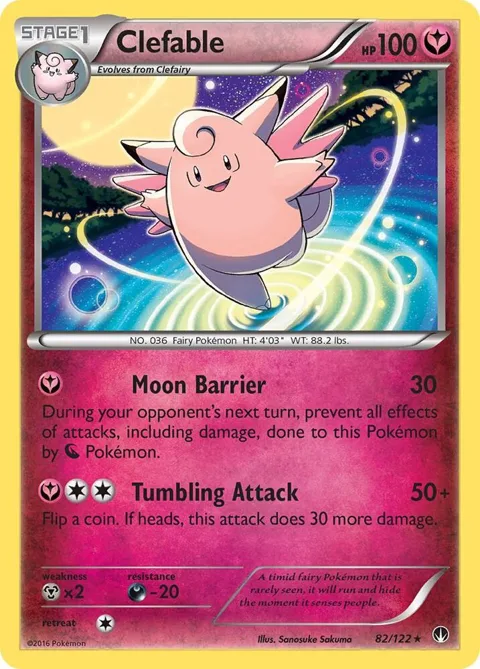 Clefable #82/122 Pokémon card from XY - BREAKpoint
