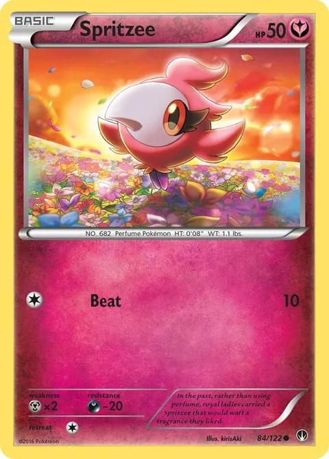 Spritzee #84/122 Reverse Holofoil Pokémon card from XY - BREAKpoint