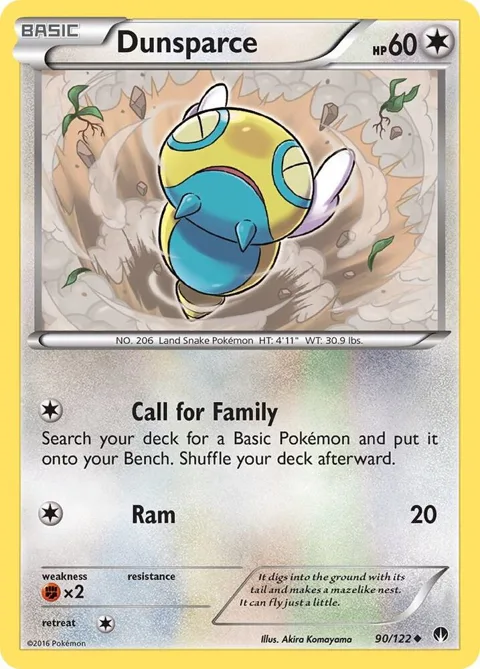 Dunsparce #90/122 Pokémon card from XY - BREAKpoint