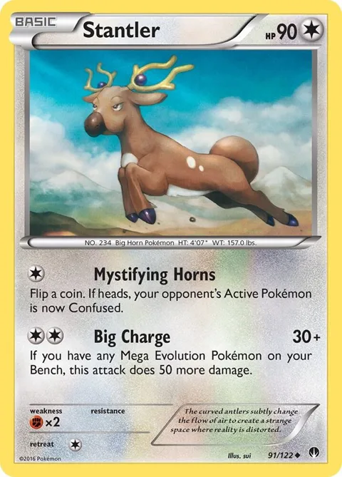 Stantler #91/122 Pokémon card from XY - BREAKpoint