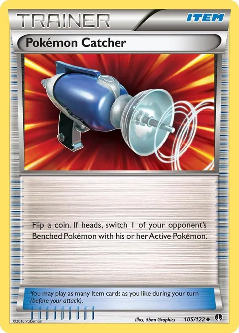 Pokemon Catcher #105/122 Reverse Holofoil Pokémon card from XY - BREAKpoint