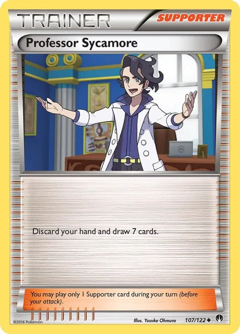 Professor Sycamore #107/122 Reverse Holofoil Pokémon card from XY - BREAKpoint
