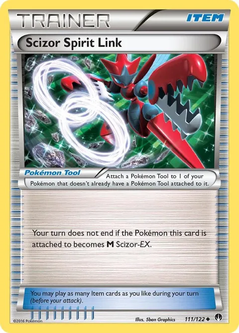 Scizor Spirit Link #111/122 Reverse Holofoil Pokémon card from XY - BREAKpoint