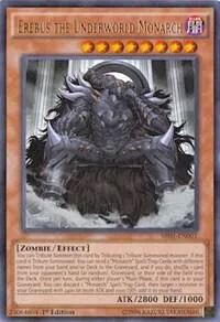 Erebus the Underworld Monarch SR01-EN001 Unlimited Yu-Gi-Oh card from Structure Deck: Emperor of Darkness
