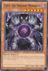 Caius the Shadow Monarch SR01-EN004 Unlimited Yu-Gi-Oh card from Structure Deck: Emperor of Darkness