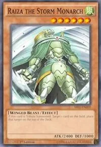 Raiza the Storm Monarch SR01-EN009 Unlimited Yu-Gi-Oh card from Structure Deck: Emperor of Darkness