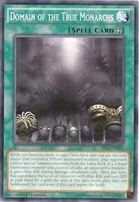Domain of the True Monarchs SR01-EN024 1st Edition Yu-Gi-Oh card from Structure Deck: Emperor of Darkness