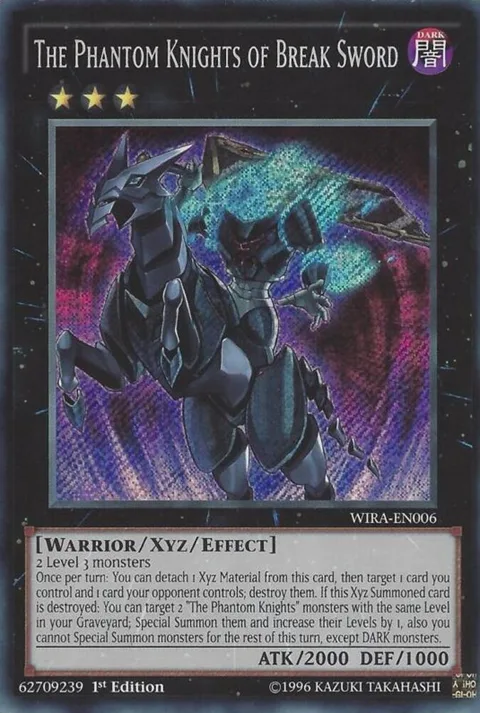 The Phantom Knights of Break Sword WIRA-EN006 Yu-Gi-Oh card from Wing Raiders