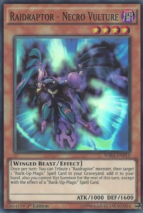 Raidraptor - Necro Vulture WIRA-EN014 Yu-Gi-Oh card from Wing Raiders