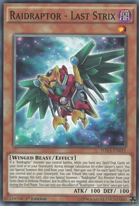 Raidraptor - Last Strix WIRA-EN015 Yu-Gi-Oh card from Wing Raiders