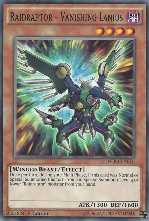 Raidraptor - Vanishing Lanius WIRA-EN016 Yu-Gi-Oh card from Wing Raiders