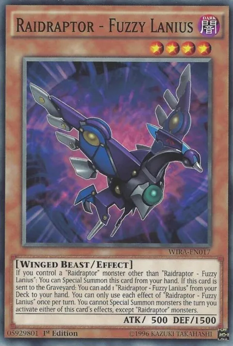 Raidraptor - Fuzzy Lanius WIRA-EN017 Yu-Gi-Oh card from Wing Raiders