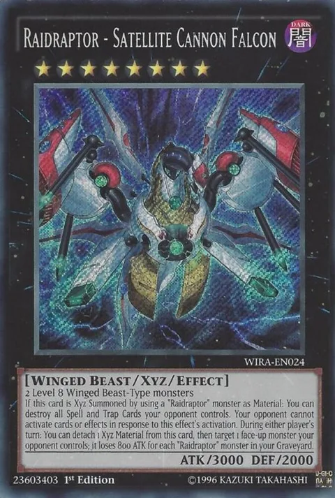 Raidraptor - Satellite Cannon Falcon WIRA-EN024 Yu-Gi-Oh card from Wing Raiders