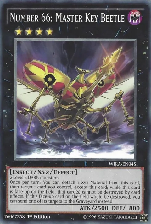 Number 66: Master Key Beetle WIRA-EN045 Yu-Gi-Oh card from Wing Raiders