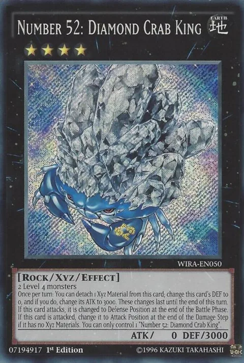 Number 52: Diamond Crab King WIRA-EN050 Yu-Gi-Oh card from Wing Raiders