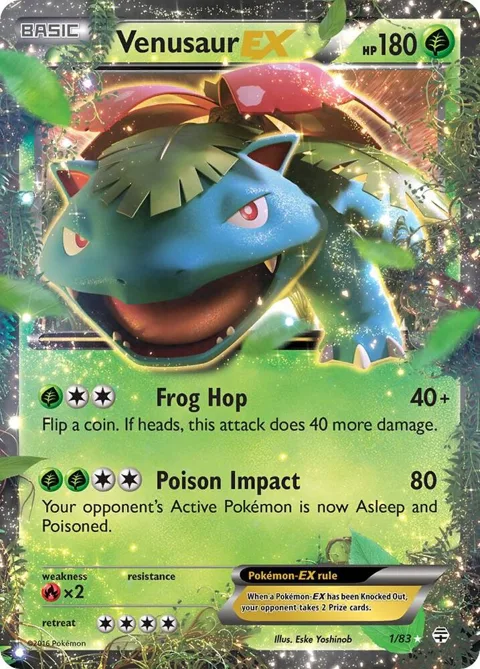 Venusaur EX #1/83 Holofoil Pokémon card from Generations