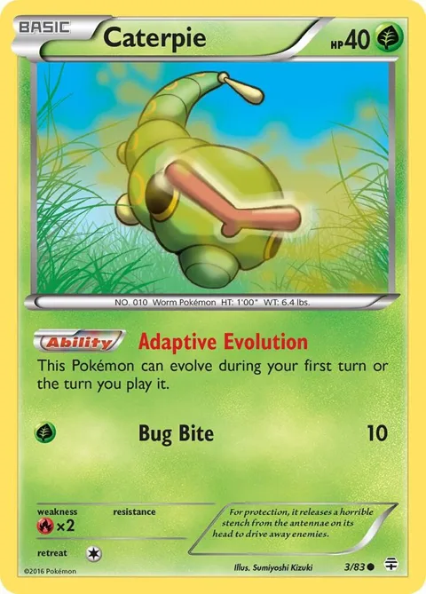 Caterpie #3/83 Pokémon card from Generations