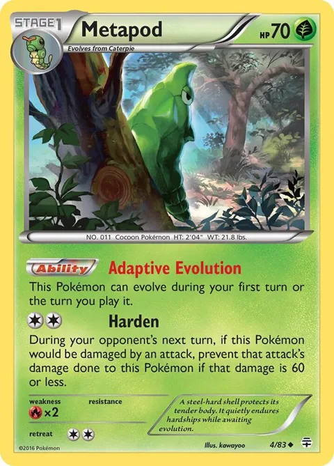 Metapod #4/83 Pokémon card from Generations
