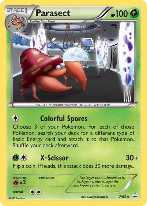 Parasect #7/83 Pokémon card from Generations