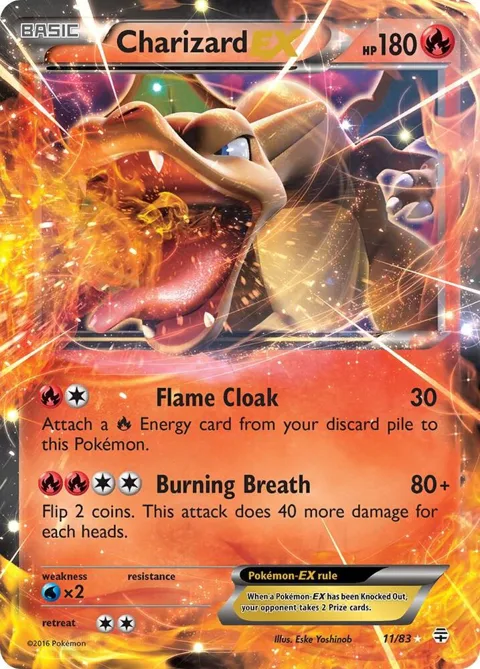 Charizard EX #11/83 Holofoil Pokémon card from Generations