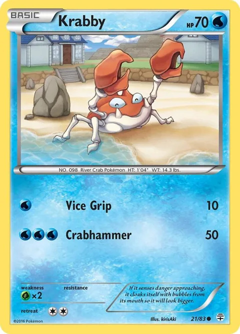 Krabby #21/83 Pokémon card from Generations